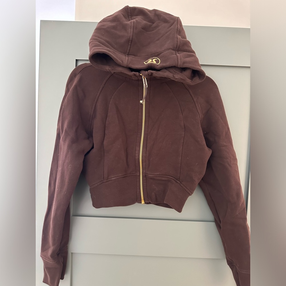 lulu lemon full zip cropped scuba hoodie
